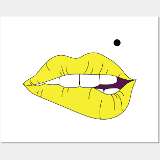 Ga Lips Yellow kiss Posters and Art